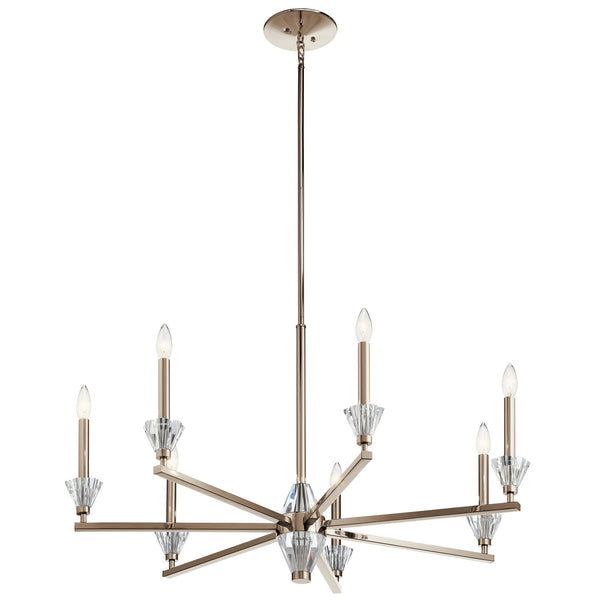 Seven Light Chandelier from the Calyssa Collection in Polished Nickel Finish by Kichler