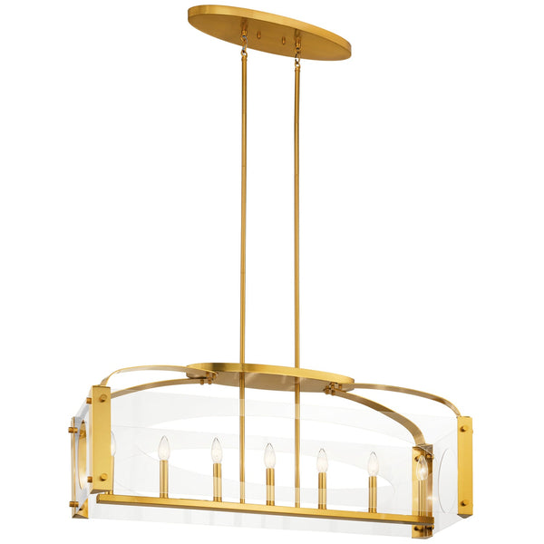 Seven Light Linear Chandelier from the Pytel Collection in Fox Gold Finish by Kichler