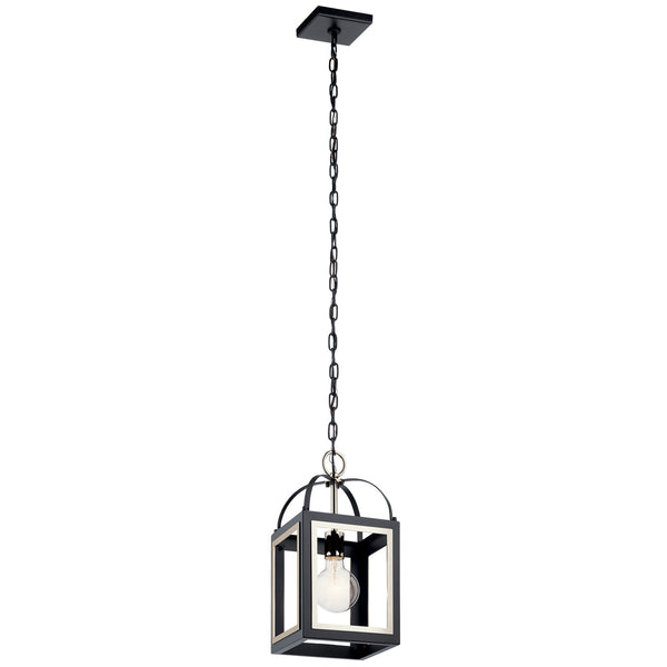 One Light Pendant from the Vath Collection in Black Finish by Kichler