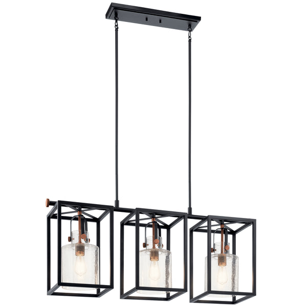 Kichler - 52033BK - Three Light Linear Chandelier - Kitner - Black from Lighting & Bulbs Unlimited in Charlotte, NC