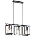 Three Light Linear Chandelier from the Kitner Collection in Black Finish by Kichler