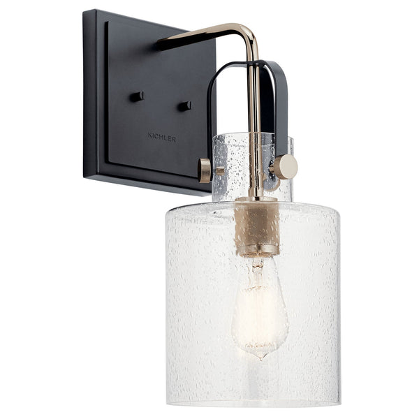One Light Wall Sconce from the Kitner Collection in Polished Nickel Finish by Kichler