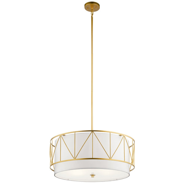 Four Light Pendant from the Birkleigh Collection in Classic Gold Finish by Kichler