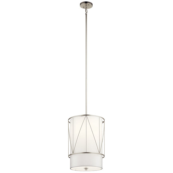 One Light Pendant from the Birkleigh Collection in Satin Nickel Finish by Kichler