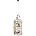 Six Light Foyer Chandelier from the Oana Collection in White Washed Wood Finish by Kichler