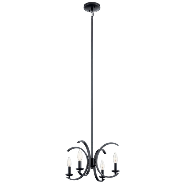 Kichler - 52119BK - Four Light Pendant/Semi Flush Mount - Cassadee - Black from Lighting & Bulbs Unlimited in Charlotte, NC