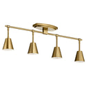 Four Light Rail Light from the Sylvia Collection in Brushed Natural Brass Finish by Kichler