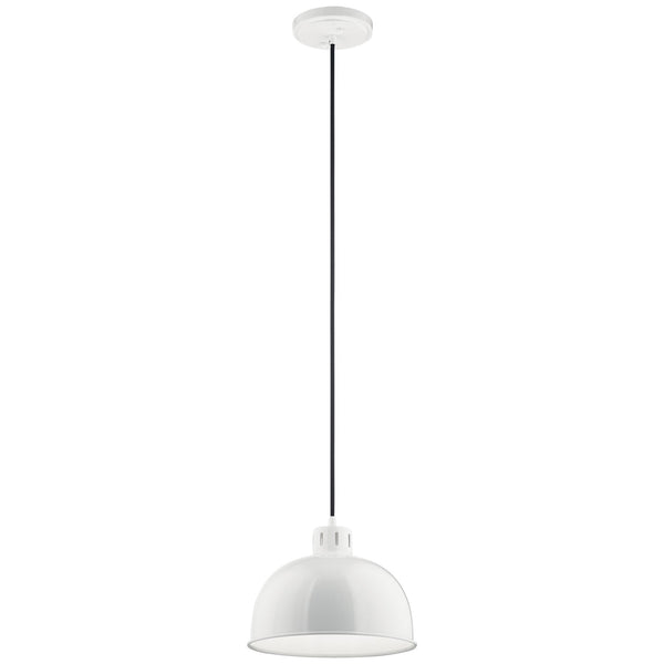 One Light Pendant from the Zailey Collection in White Finish by Kichler