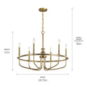 Six Light Chandelier from the Capitol Hill Collection in Classic Bronze Finish by Kichler