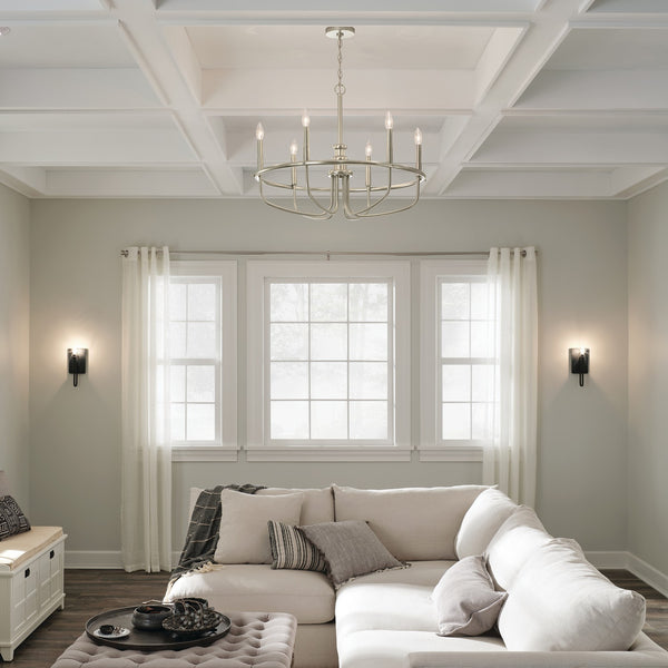 Six Light Chandelier from the Capitol Hill Collection in Brushed Nickel Finish by Kichler