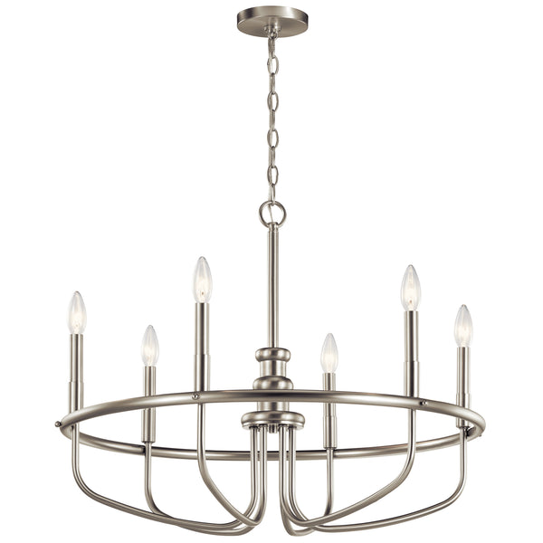 Kichler - 52304NI - Six Light Chandelier - Capitol Hill - Brushed Nickel from Lighting & Bulbs Unlimited in Charlotte, NC