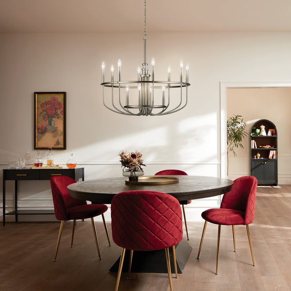 12 Light Chandelier from the Capitol Hill Collection in Brushed Nickel Finish by Kichler