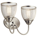 Two Light Bath from the Voclain Collection in Brushed Nickel Finish by Kichler