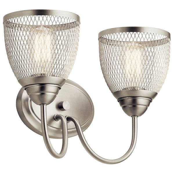 Two Light Bath from the Voclain Collection in Brushed Nickel Finish by Kichler