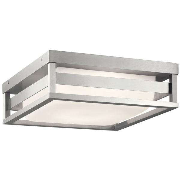 LED Outdoor Flush Mount from the Ryler Collection in Brushed Aluminum Finish by Kichler