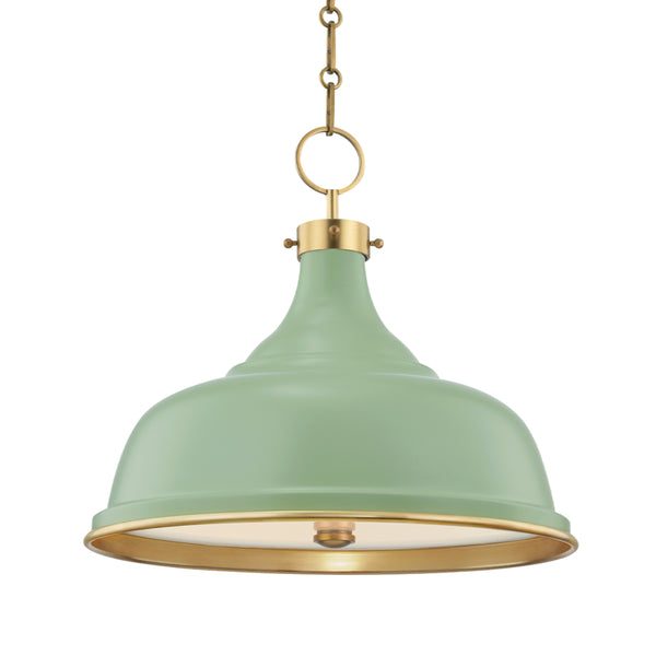 Hudson Valley - MDS300-AGB/LFG - Three Light Pendant - Painted No.1 - Aged Brass/Leaf Green Combo from Lighting & Bulbs Unlimited in Charlotte, NC