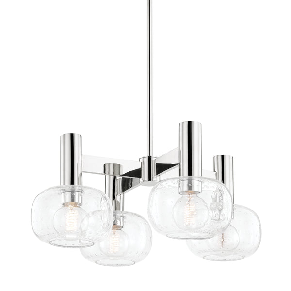 Mitzi - H403804-PN - Four Light Chandelier - Harlow - Polished Nickel from Lighting & Bulbs Unlimited in Charlotte, NC
