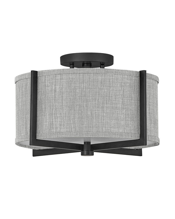 Hinkley - 41705BK - LED Semi-Flush Mount - Axis Heathered Gray - Black from Lighting & Bulbs Unlimited in Charlotte, NC