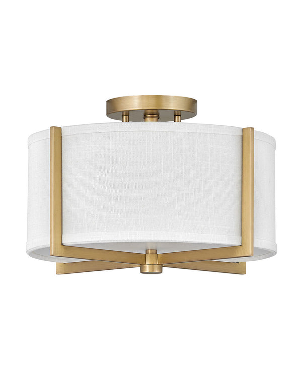 Hinkley - 41706HB - LED Foyer Pendant - Axis Off White - Heritage Brass from Lighting & Bulbs Unlimited in Charlotte, NC