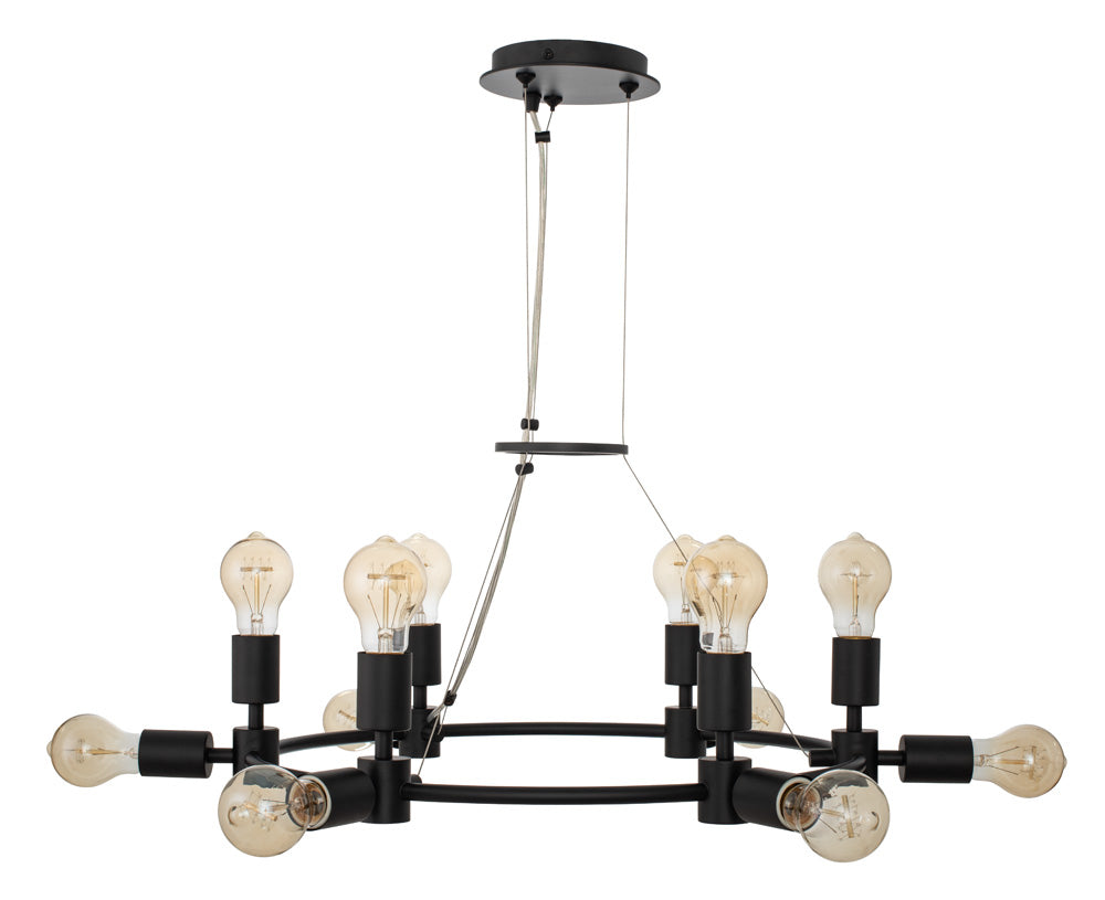 Kalco - 512371MB - 12 Light Chandelier - Union - Matte Black from Lighting & Bulbs Unlimited in Charlotte, NC
