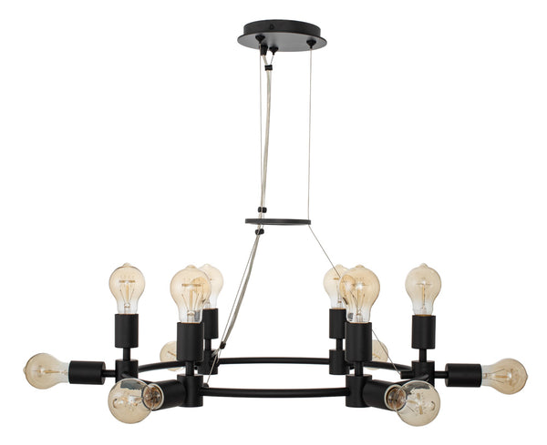 Kalco - 512371MB - 12 Light Chandelier - Union - Matte Black from Lighting & Bulbs Unlimited in Charlotte, NC