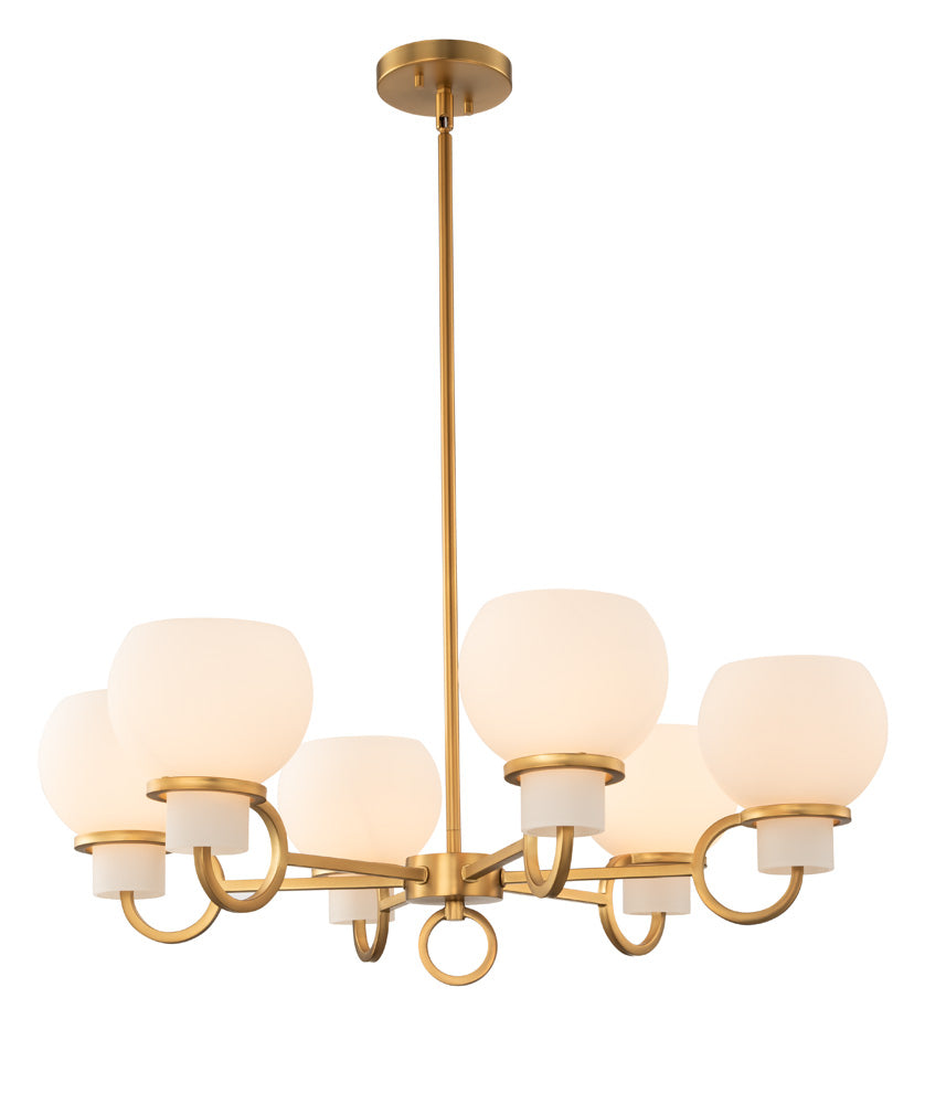Kalco - 513072WB - Six Light Chandelier - Ascher - Winter Brass from Lighting & Bulbs Unlimited in Charlotte, NC