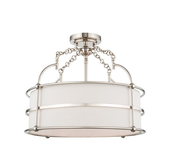 Kalco - 513241PN - Five Light Convertible Pendant / Semi Flush - Carson - Polished Nickel from Lighting & Bulbs Unlimited in Charlotte, NC