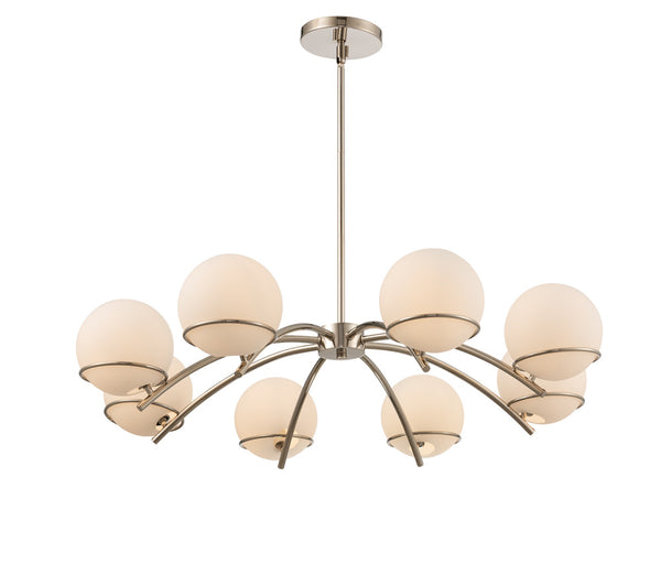 Kalco - 513572PN - Eight Light Chandelier - Everett - Polished Nickel from Lighting & Bulbs Unlimited in Charlotte, NC