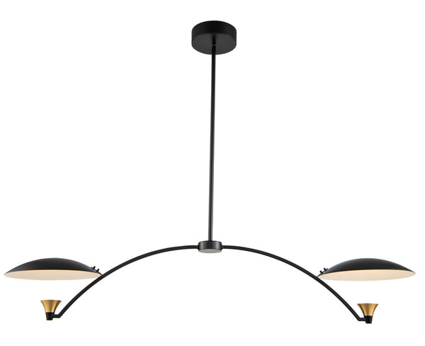 Kalco - 513661BWB - LED Island Pendant - Redding - Matte Black w White and Brass Accent from Lighting & Bulbs Unlimited in Charlotte, NC