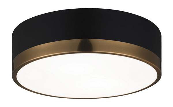 Matteo Lighting - M14302BKAG - Two Light Flush Mount - Trydor - Black & Aged Gold Glass from Lighting & Bulbs Unlimited in Charlotte, NC