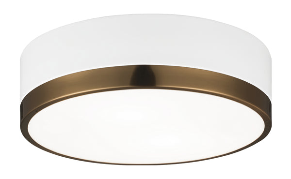 Matteo Lighting - M14302WHAG - Two Light Flush Mount - Trydor - White & Aged Gold Brass from Lighting & Bulbs Unlimited in Charlotte, NC