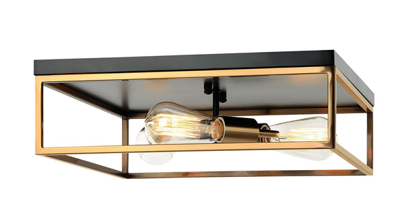 Matteo Lighting - M15543BKAG - Three Light Ceiling Mount - Clarke - Black & Aged Gold Brass from Lighting & Bulbs Unlimited in Charlotte, NC