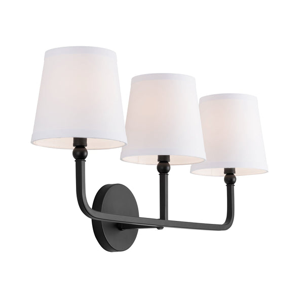 Three Light Vanity from the Dawson Collection in Matte Black Finish by Capital Lighting