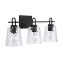 Three Light Vanity from the Fenton Collection in Black Iron Finish by Capital Lighting