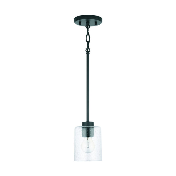 One Light Pendant from the Greyson Collection in Matte Black Finish by Capital Lighting