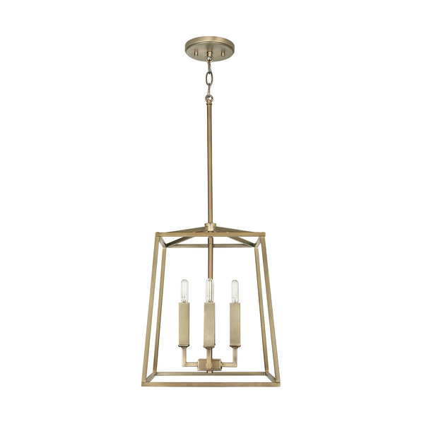 Four Light Foyer Pendant from the Thea Collection in Aged Brass Finish by Capital Lighting