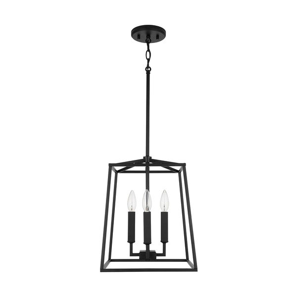Four Light Foyer Pendant from the Thea Collection in Matte Black Finish by Capital Lighting