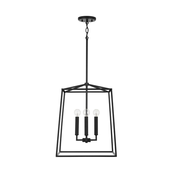 Four Light Foyer Pendant from the Thea Collection in Matte Black Finish by Capital Lighting