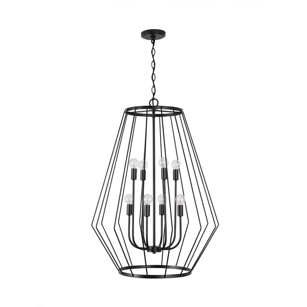 Eight Light Foyer Pendant from the Corey Collection in Matte Black Finish by Capital Lighting
