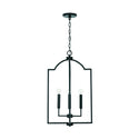 Four Light Foyer Pendant from the Carter Collection in Matte Black Finish by Capital Lighting