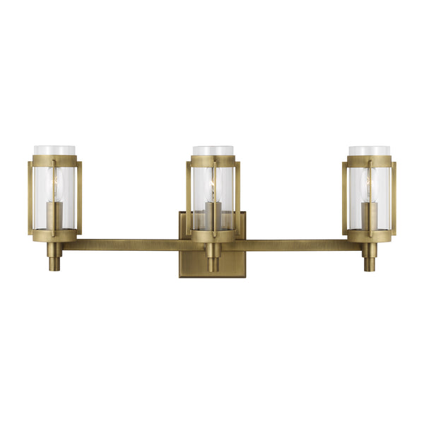 Visual Comfort Studio - LV1023TWB - Three Light Vanity - Flynn - Time Worn Brass from Lighting & Bulbs Unlimited in Charlotte, NC