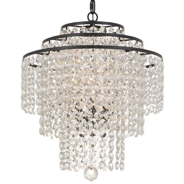 Crystorama - ARI-304-DB-CL-MWP - Four Light Chandelier - Arielle - Dark Bronze from Lighting & Bulbs Unlimited in Charlotte, NC
