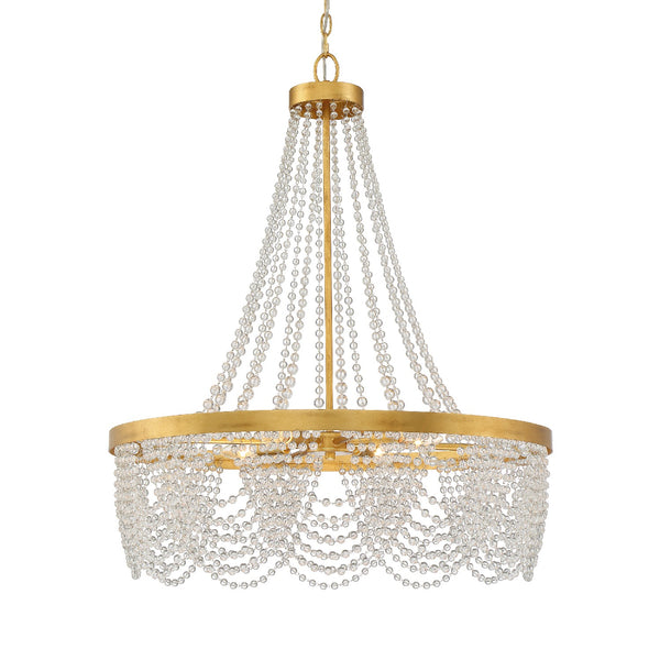 Crystorama - FIO-A9104-GA-CL - Four Light Chandelier - Fiona - Antique Gold from Lighting & Bulbs Unlimited in Charlotte, NC
