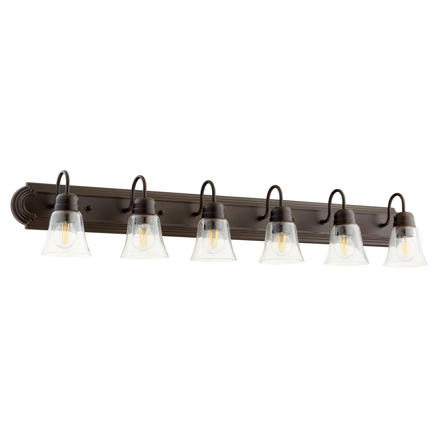 Quorum - 5094-6-286 - Six Light Vanity - 5094 Vanities - Oiled Bronze w/ Clear/Seeded from Lighting & Bulbs Unlimited in Charlotte, NC