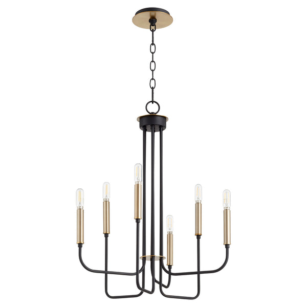 Quorum - 630-6-6980 - Six Light Chandelier - Hope - Textured Black w/ Aged Brass from Lighting & Bulbs Unlimited in Charlotte, NC