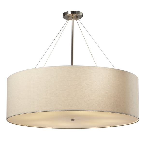 Justice Designs - FAB-9594-CREM-NCKL - Eight Light Pendant - Classic - Brushed Nickel from Lighting & Bulbs Unlimited in Charlotte, NC