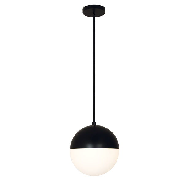 Justice Designs - FSN-4151-OPAL-MBLK - LED Pendant - Ion - Matte Black from Lighting & Bulbs Unlimited in Charlotte, NC