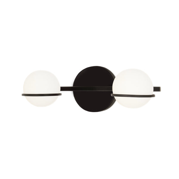 Justice Designs - FSN-4162-OPAL-MBLK - Two Light Bath Bar - Centric - Matte Black from Lighting & Bulbs Unlimited in Charlotte, NC