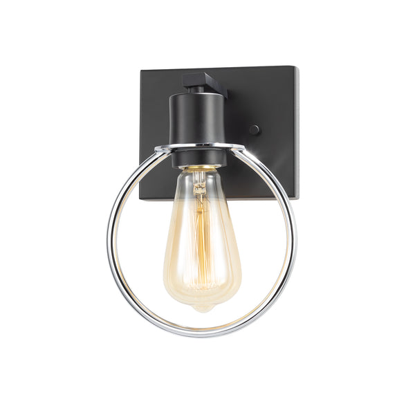 Justice Designs - NSH-8901-CRMB - One Light Wall Sconce - Volta - Matte Black w/ Chrome from Lighting & Bulbs Unlimited in Charlotte, NC