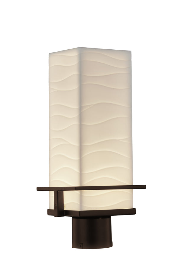 Justice Designs - PNA-7573W-WAVE-DBRZ - LED Post Mount from Lighting & Bulbs Unlimited in Charlotte, NC